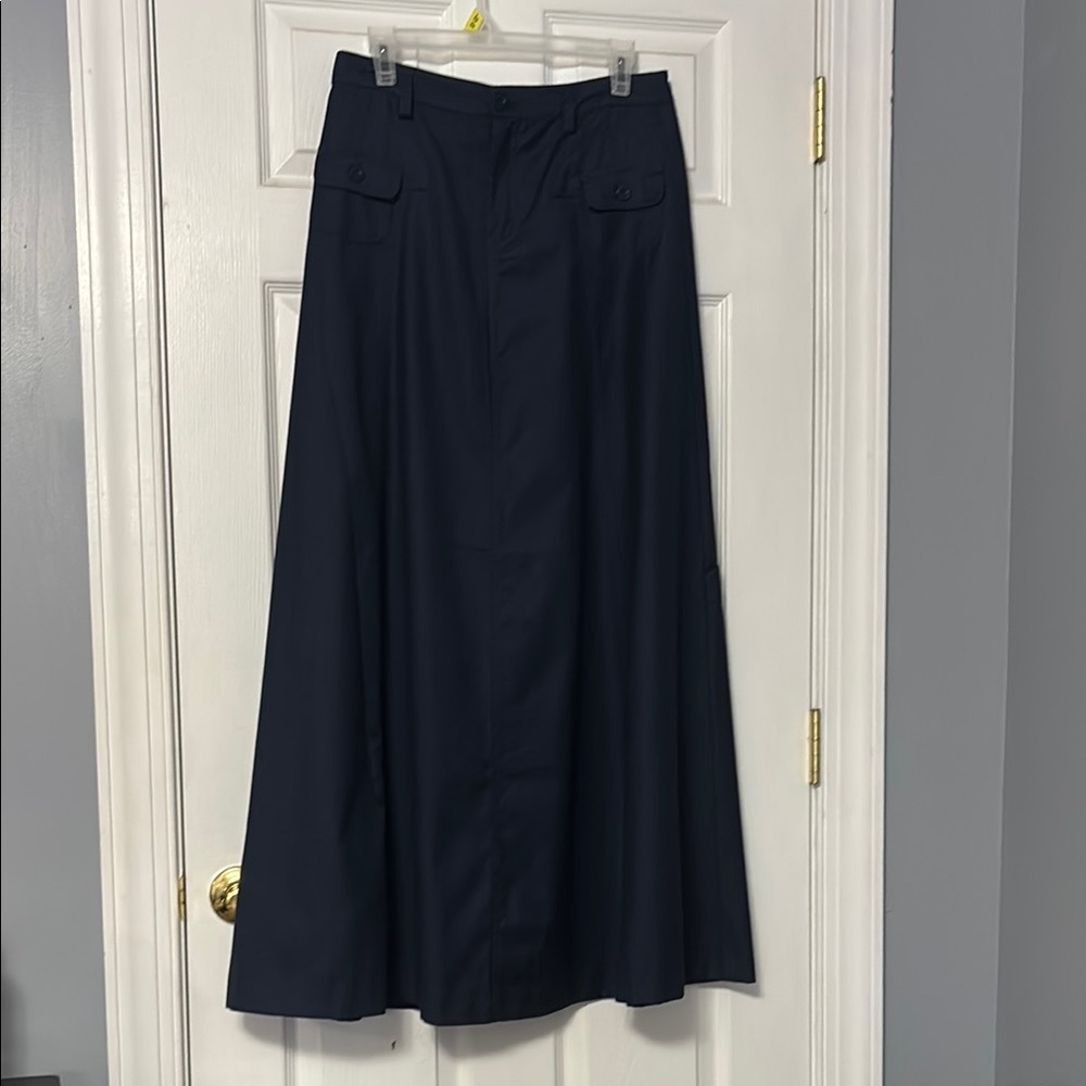 Blue A-Line Maxi Skirt for Work! Brand is Style J!